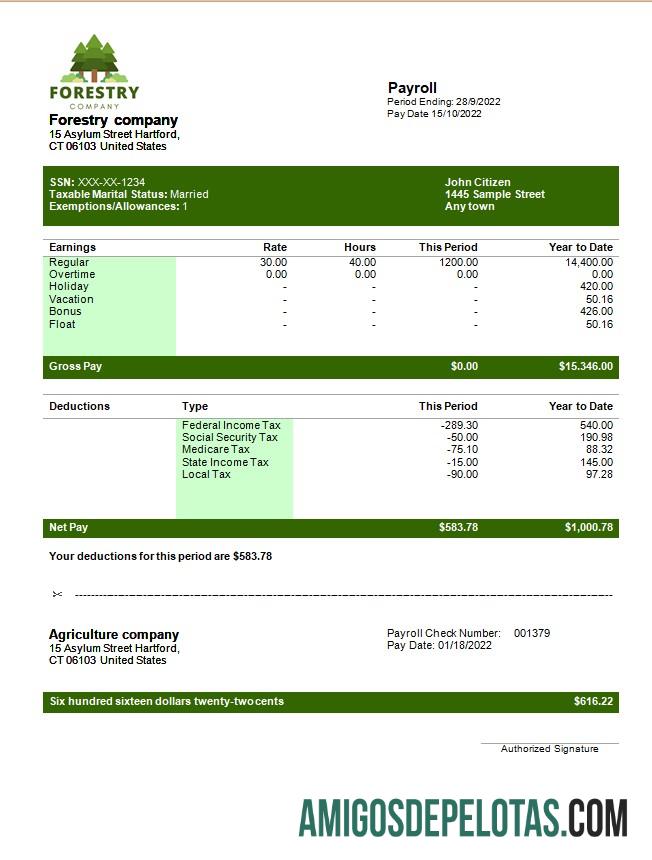 Para download Modelo de recibo de pagamento de empresa florestal em formatos Word e PDF